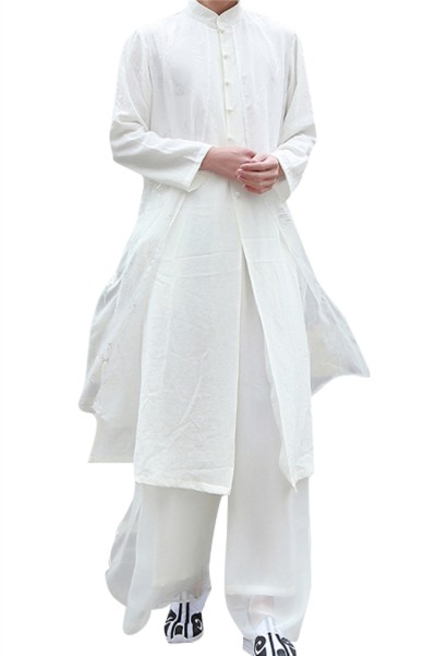 Chinese Tang costume men's Han suit Chinese Style Men's costume ancient costume long gown meditation suit Taoist robe Xianqi Kung Fu SHIRT CREW drama suit SKF001 detail view-2